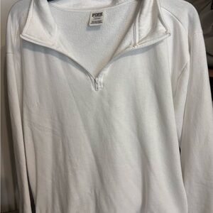 PINK Victoria's Secret White Zip Pullover